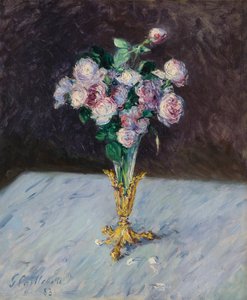 Boeket rozen in een kristallen vaas